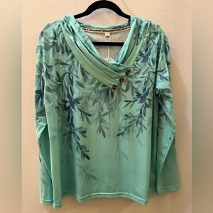 Women's Green Floral Top